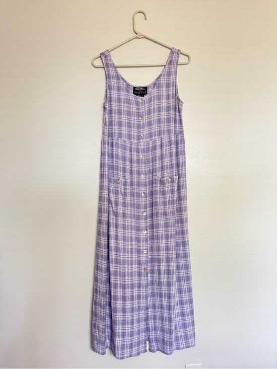 Carole Little Dresses & Skirts - 90s Lavender Button Up Plaid Dress